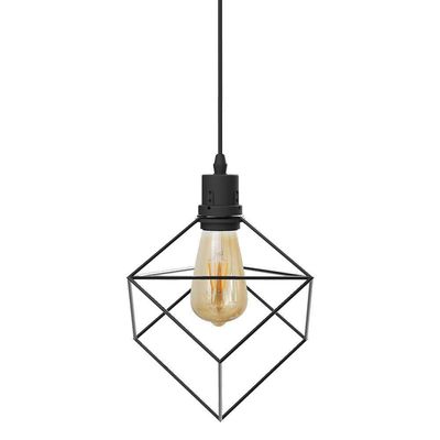 Lustre Pendente Taschibra Cube Preto E27 Bivolt