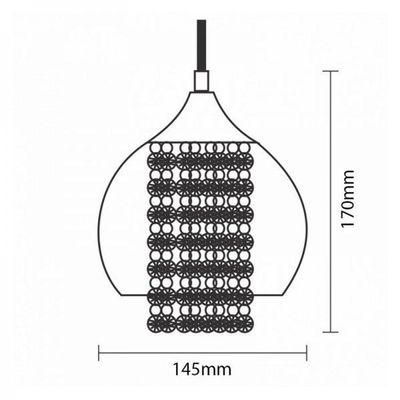 Lustre Pendente Cristal Elisabeth Rigato Transparente E27 Bivolt Taschibra