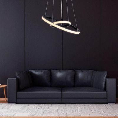 Lustre Pendente Taschibra Design Montreal 25w Led 40cm Luz Quente 3000k Bivolt Preto