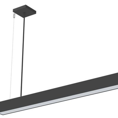 Lustre Pendente Taschibra Vetor Linear Led 20w Bivolt Preta 4000k Luz Neutra