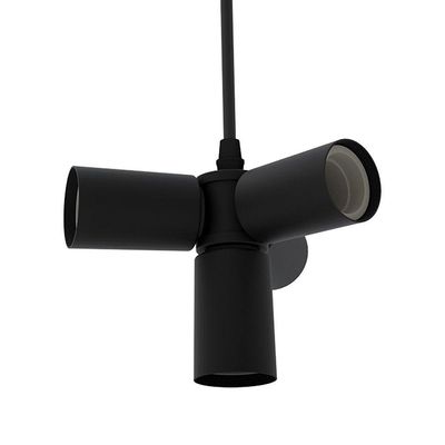 Lustre Pendente Nick Preto Para 4 Lâmpadas Bivolt Taschibra