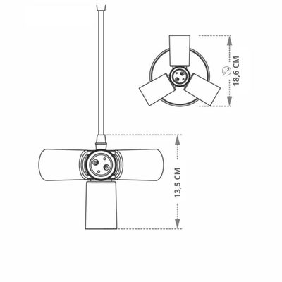 Lustre Pendente Nick Preto Para 4 Lâmpadas Bivolt Taschibra