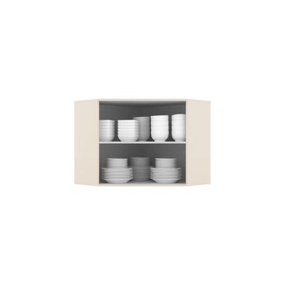 Armário Aéreo De Cozinha Canto Oblíquo 2 Portas Connect Henn Off White