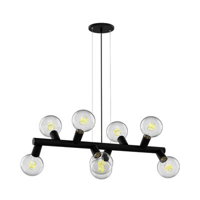 Lustre Pendente Taschibra Amora Preto Para 8 Lâmpadas E27 Bivolt