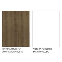 Armário Aéreo 120 Cm 3 Portas Rustic/branco Veludo Lux Madesa Rustic/branco Veludo