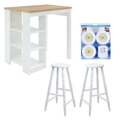 Bancada Cozinha Ditália 2 Banquetas Cd-1022 Branco
