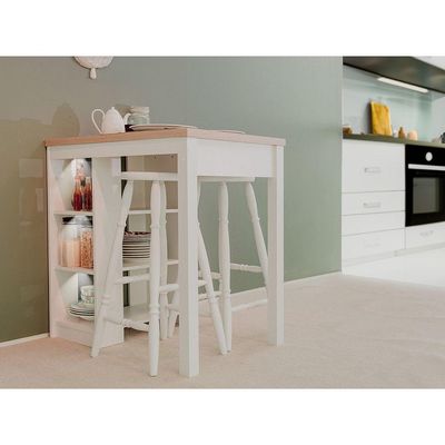 Bancada Cozinha Ditália 2 Banquetas Cd-1022 Branco