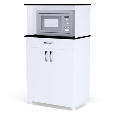 Bancada Micro-ondas Cassandra Branco Preto