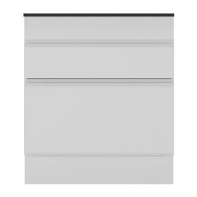 Balcão Cozinha Para Cooktop 70cm Com Rodapé 1 Porta 1 Gaveta Veneza Multimóveis V2118 Branco Branco