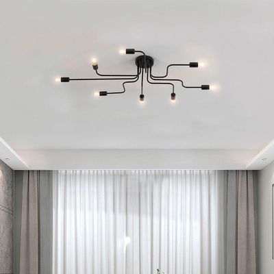 Plafon Taschibra Cronos Preto Para 8 Lâmpadas E27 Bivolt