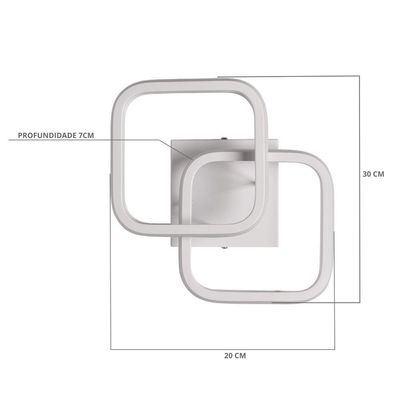 Plafon Taschibra Village Square Led 10w 3000k Luz Amarela Bivolt Branco