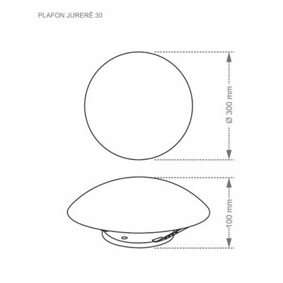 Plafon Taschibra Jurerê 30cm Redondo Branco E27 Bivolt