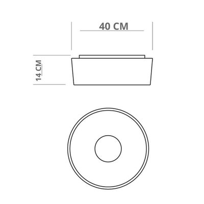Plafon Taschibra Sushi Redondo Com 4 Lâmpadas 3000k Bivolt Preto