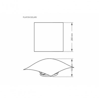 Plafon Solari Quadrado Branco Para 2 Lâmpadas E27 Bivolt