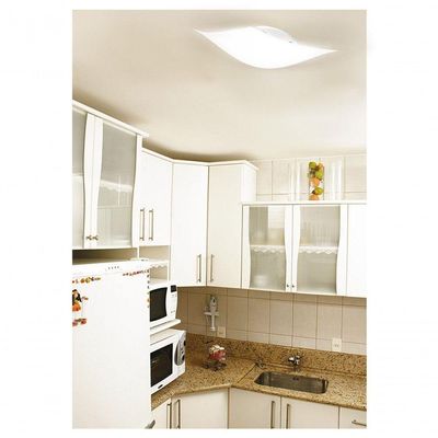 Plafon Solari Quadrado Branco Para 2 Lâmpadas E27 Bivolt