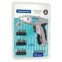 Parafusadeira 1/4" 21 Peças Tramontina Para Uso Doméstico A Bateria Ni-cd 4,8 V Tramontina