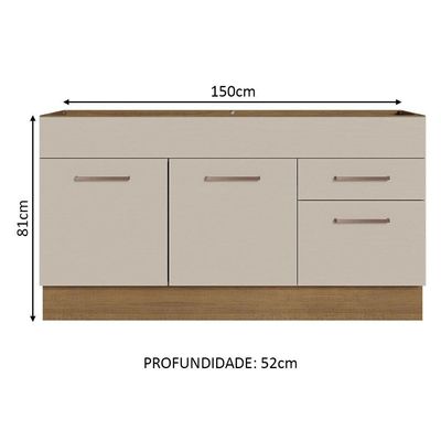 Balcão Gabinete De Pia 150 Cm Es Madesa