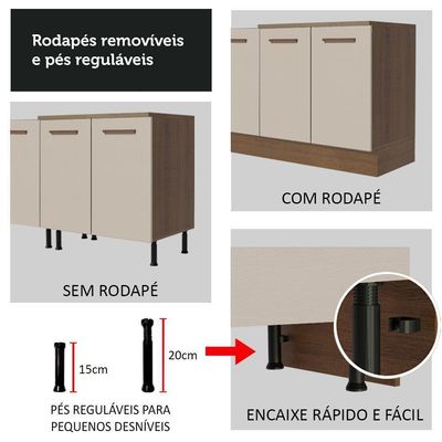 Balcão Gabinete De Pia 150 Cm Es Madesa