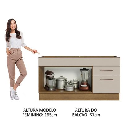 Balcão Gabinete De Pia 150 Cm Es Madesa