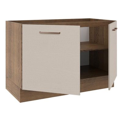 Balcão Gabinete De Pia 2 Portas Agata Madesa Rustic/crema