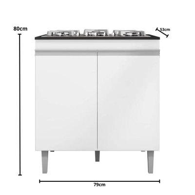 Balcão Para Cooktop Armário De Cozinha Andréia Branco