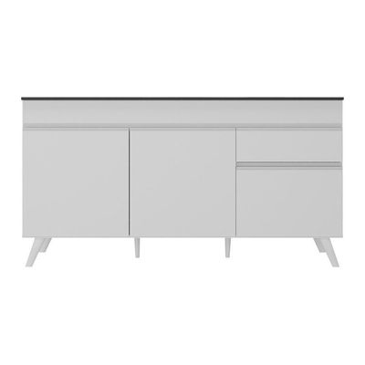 Balcão Cozinha Gabinete Pia 150cm 3 Portas 1 Gaveta Veneza Multimóveis V3740 Branco Branco