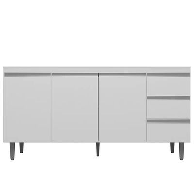 Balcão Gabinete De Pia 160Cm 3 Portas 3 Gavetas Branco