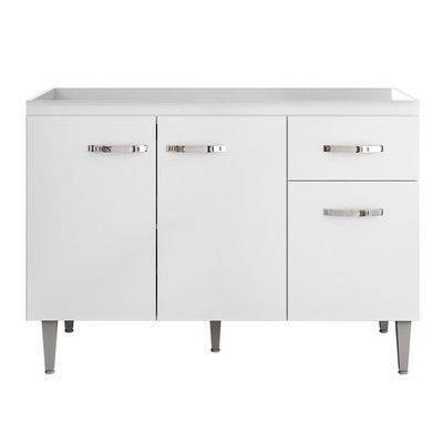 Balcão Gabriela De Pia 120Cm Sem Tampo 3 Portas Branco