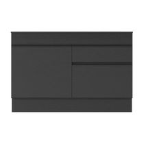 Balcão Cozinha 120cm Com Rodapé 2 Portas 1 Gaveta Veneza Multimóveis V2117 Preto Preto