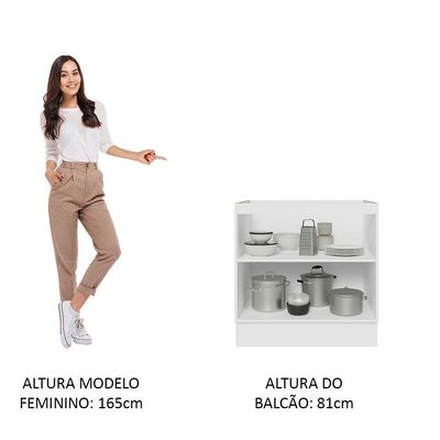 Balcão Madesa 70 Cm 2 Portas - Veludo Sem Tampo Veludo