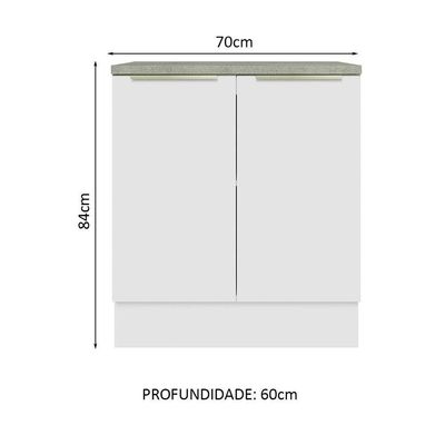 Balcão Madesa 70 Cm 2 Portas - Veludo Com Tampo Veludo