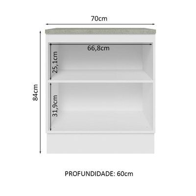 Balcão Madesa 70 Cm 2 Portas - Veludo Com Tampo Veludo