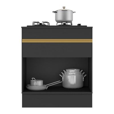 Balcão Cozinha Para Cooktop 70 Cm 1 Porta Gb Mp2118 Preto