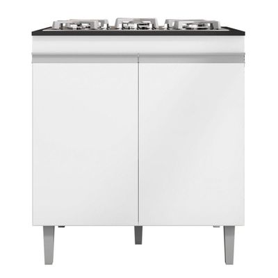 Balcão Gabinete Pia 100Cm E Armário Para Cooktop Branco