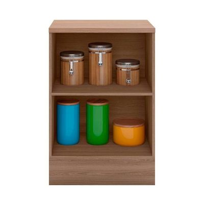 Balcão Com Tampo 58 Cm 1 Porta Etna Poliman Móveis Carvalho Oak E Off White