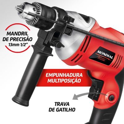 Furadeira De Impacto Mondial Power Tools Ffi-05-127v-vermelho 110v