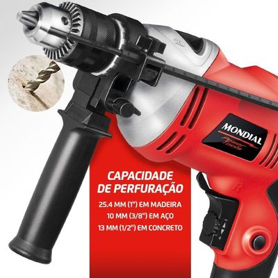 Furadeira De Impacto Mondial Power Tools Ffi-05 Furadeira-220v-vermelho