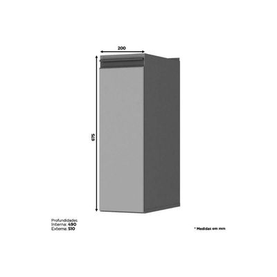 Gabinete De Cozinha Modulado Balcão Connect C/ Porta Condimentos S/ Tampo Duna/cristal - Henn