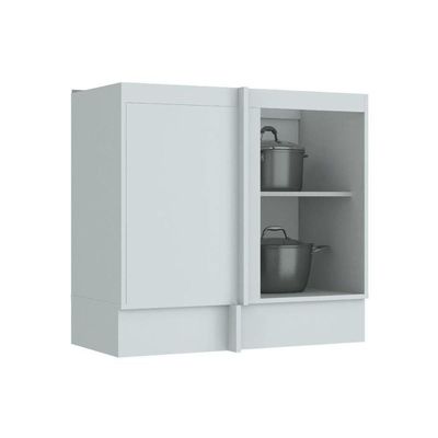 Gabinete De Cozinha Modulado Balcão Canto Reto Americana C/ 1 Porta S/ Tampo Branco - Henn