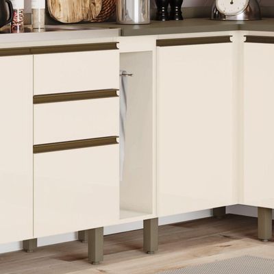 Balcão De Cozinha Porta Toalha 20 Cm Connect Henn Off White