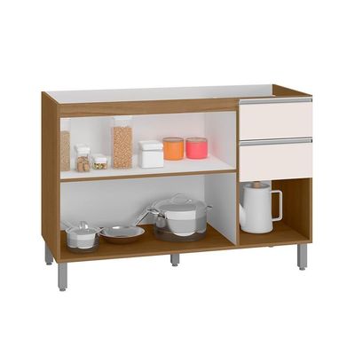 Balcão Para Cozinha 3 Portas Para Cuba Banfield Carvalho Off-white