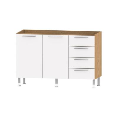 Balcão De Cozinha Ditália Aspen 2 Pt 4 Gavetas Cv/br Cd-104