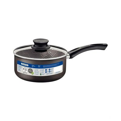 Panela Tramontina Paris Antiaderente Starflon Max Chumbo Com Tampa De Vidro 16 Cm 1,5 L Tramontina