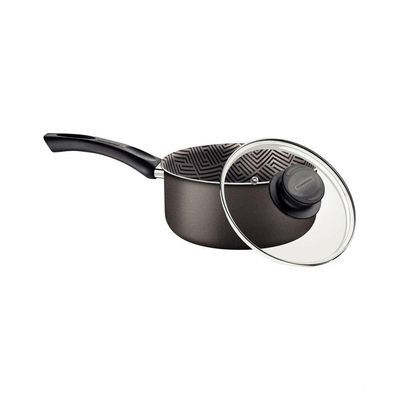 Panela Tramontina Paris Antiaderente Starflon Max Chumbo Com Tampa De Vidro 16 Cm 1,5 L Tramontina