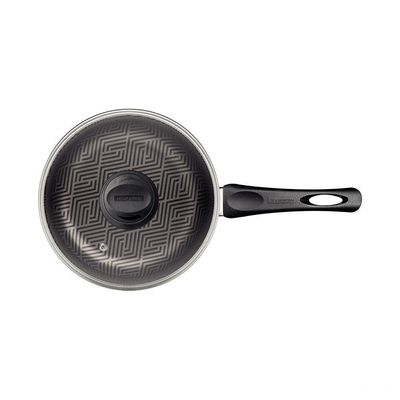Panela Tramontina Paris Antiaderente Starflon Max Chumbo Com Tampa De Vidro 16 Cm 1,5 L Tramontina