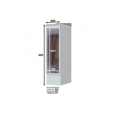 Balcão De Cozinha C/ Porta Toalha Americana C/tampo Branco - Henn
