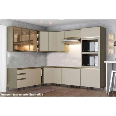 Balcão De Cozinha Modulado Connect C/ 3 Portas E 2 Gavetas P/ Pia Duna/cristal - Henn
