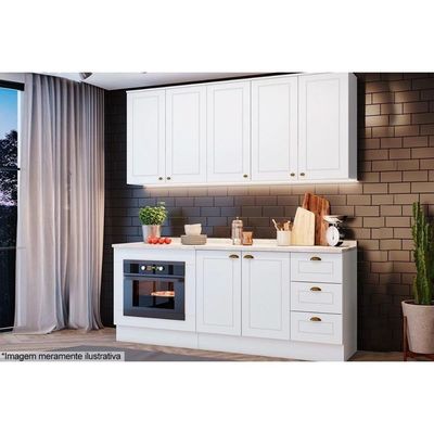 Balcão De Cozinha Americana P/ Forno Embutir S/ Tampo 80cm Cinza - Henn