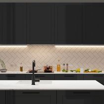 Perfil Para Fita De Led Sobrepor Taschibra Sope Com 1,5 Metros Preto