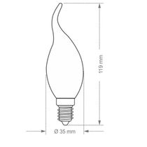 Lâmpada Led Filamento Vela Chama B35 Taschibra E14/e27 110v